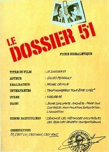 Кроме трейлера фильма L'homme Protee, есть описание Досье на 51-го.