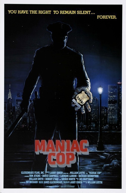 Кроме трейлера фильма Никогда никогда, есть описание Маньяк-полицейский.