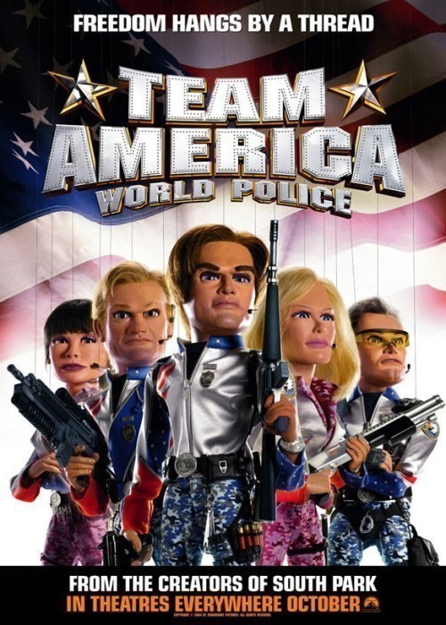 Кроме трейлера фильма Open Skies, есть описание Отряд «Америка»: Всемирная полиция.